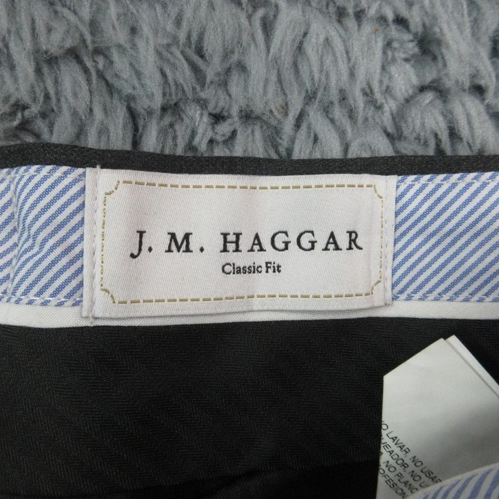 J.M. Haggar Dress Pants Mens 36x32 Charcoal Classic Fit Premium Flex 37x32 NWT
